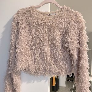 ZARA Dusty Pink Feather Top